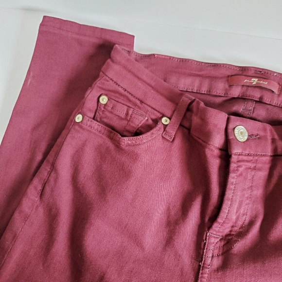 7 FOR ALL MANKIND Skinny Ankle Jeans Mulberry 26 - Picture 8 of 9